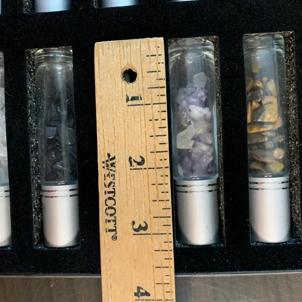Caliyah‎ Artisan Glass 10ml Gemstone Roller Bottles for Essential Oils 10 Count